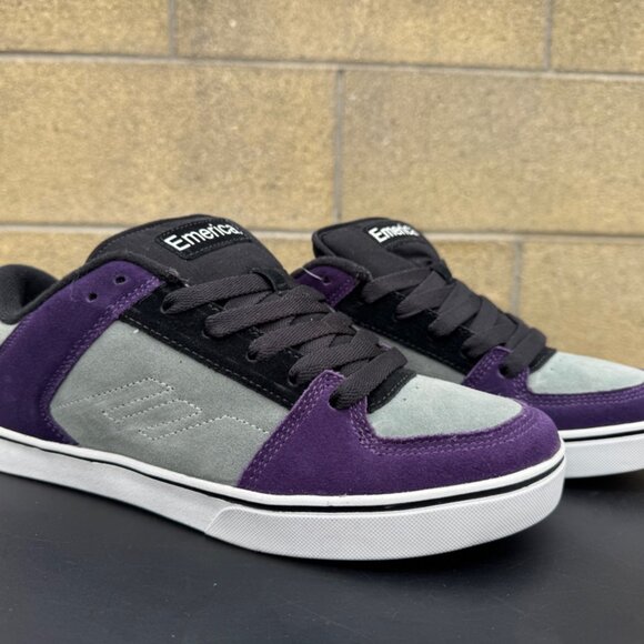 Rare VTG Emerica The Mob Black/Purple Suede skateboarding sneaker shoes Size 9 - Picture 4 of 11